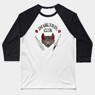 Diablerie Club - Black Text Baseball T-Shirt